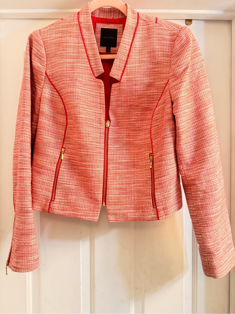 The Limited Pink Tweed Zip-Front Women's Jacket